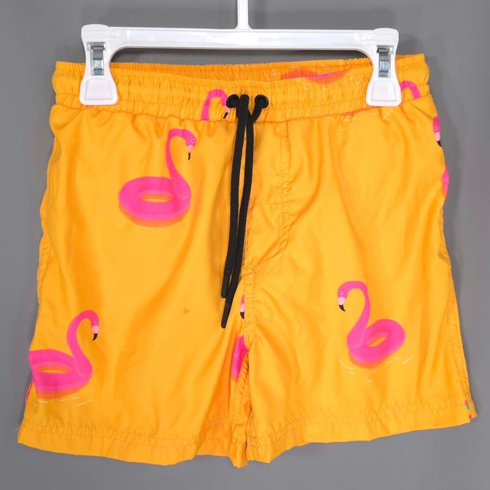 PEPITA & ME Kids Boys Swim Trunks 10 Shorts Orange Pink Flamingos Colombia Made